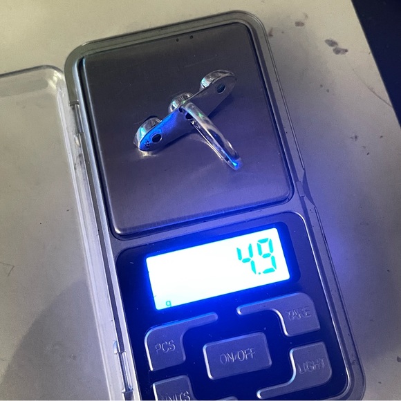 New 925 Sterling Silver Blue Imperial Topaz Turquoise Artisten 3 Tier Ring - Picture 8 of 16